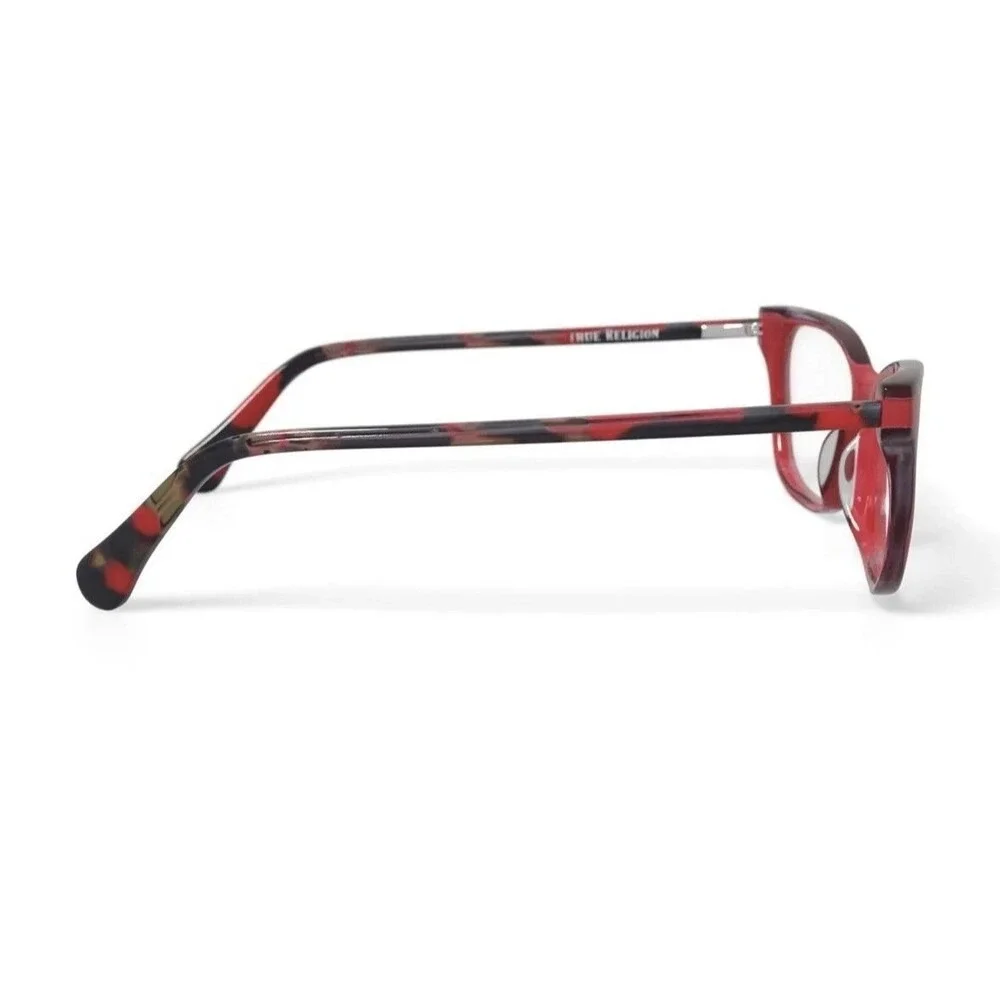 True Religion Eyeglasses Womens 53-17-140 Red‎ Tortoise T037 Rectangular Frames
